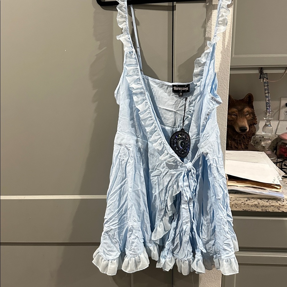 Horoscopez Light Blue Ruffle Dress - Picture 2 of 2